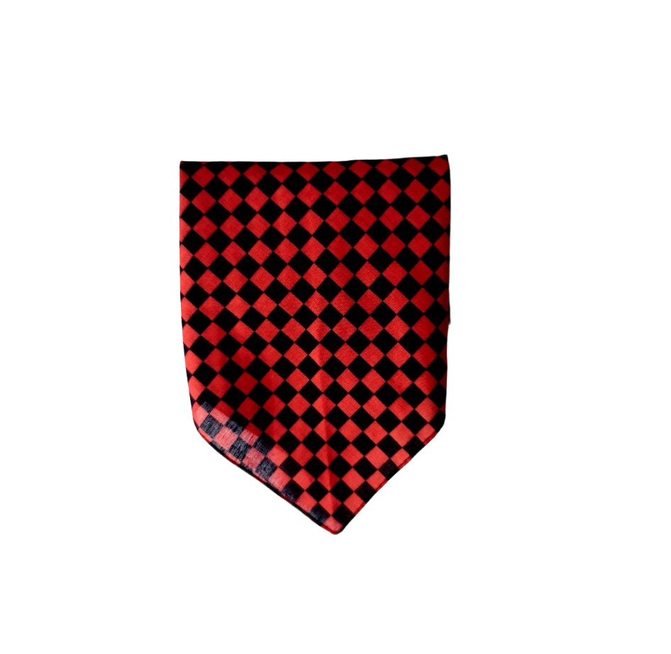 Bandana chess pattern black and red